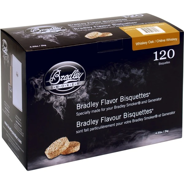 Bradley Whiskey Eiche Bisquetten, 120 Stück, Räucherholz 1 Bradley Whiskey Eiche Bisquetten, 120 Stück, Räucherholz