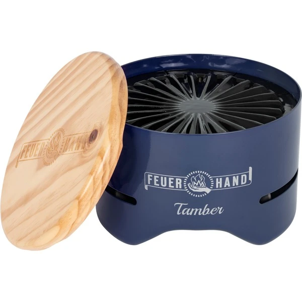 Feuerhand Tisch-Holzkohlegrill Tamber, Cobalt Blue 1 Feuerhand Tisch-Holzkohlegrill Tamber, Cobalt Blue