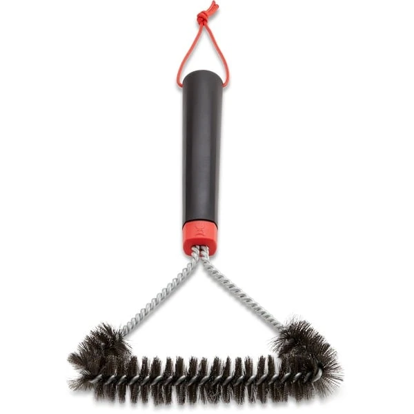 Weber Dreiseitige Grillbürste 6277, Mit Edelstahlborsten, 30cm, Grill-Reinigungsbürste – Bild 2