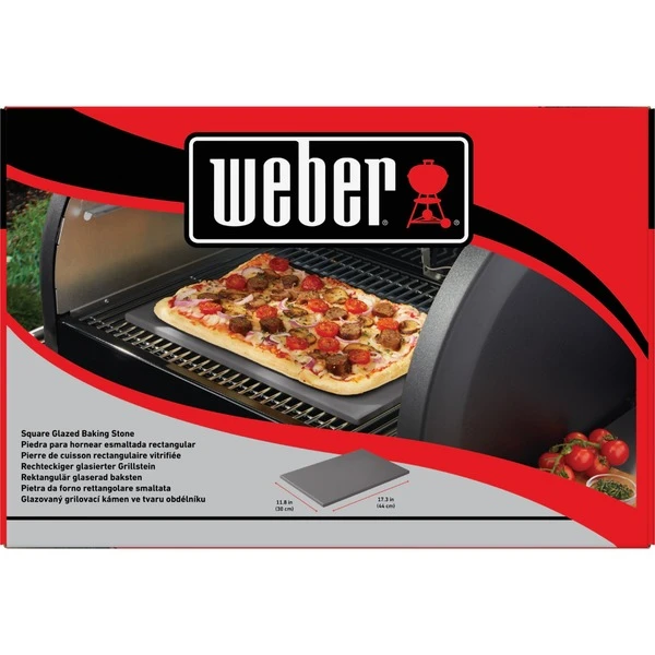 Weber Glasierter Pizzastein 18414, Eckig 44cm X 30cm 4 Weber Glasierter Pizzastein 18414, Eckig 44cm X 30cm – Bild 4