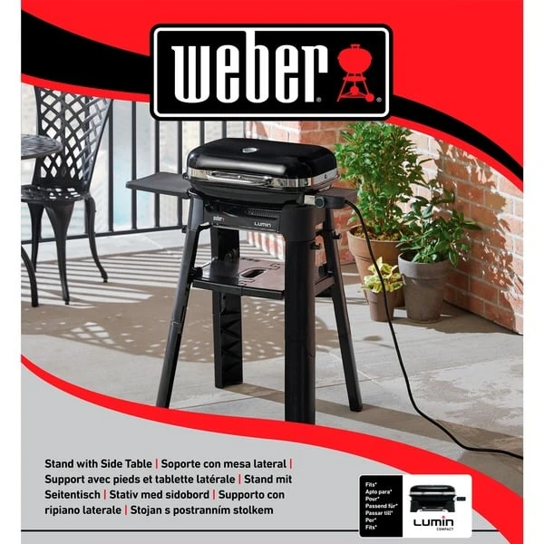 Weber Stand Mit Seitentisch Für Lumin Compact Elektrogrill 6616, Grill-Untergestell 8 Weber Stand Mit Seitentisch Für Lumin Compact Elektrogrill 6616, Grill-Untergestell – Bild 8